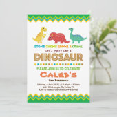 Invitation Fête d'anniversaire de dinosaure Invitaton (Debout devant)
