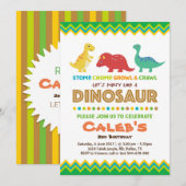 Invitation Fête d'anniversaire de dinosaure Invitaton (Devant / Derrière)