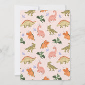 Invitation Fête d'anniversaire de dinosaure mignon (Dos)