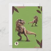 Invitation Fête d'anniversaire de dinosaure T-Rex (Dos)