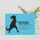 Invitation Fête d'anniversaire de dinosaure | T-Rex (Debout devant)