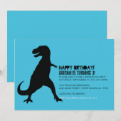 Invitation Fête d'anniversaire de dinosaure | T-Rex (Devant / Derrière)