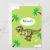 Invitation Fête d'anniversaire de dinosaure T-Rex (Dos)