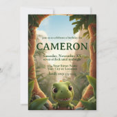 Invitation Fête d'anniversaire de dinosaure T-Rex bébé mignon (Devant)