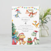 Invitation Fête d'anniversaire de dinosaures pour enfants (Debout devant)