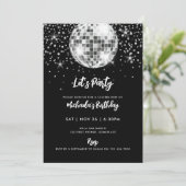 Invitation Fête d'anniversaire de Disco Ball moderne (Debout devant)