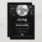 Invitation Fête d'anniversaire de Disco Ball moderne (Devant / Derrière)