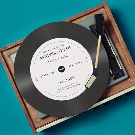 Invitation Fête d'anniversaire de disque vinyle rétro