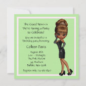 Invitation Fête d'anniversaire de diva femme préférée amusant (Dos)
