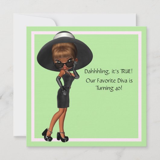Invitation Fête d'anniversaire de diva femme préférée amusant (Devant)