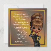 Invitation Fête d'anniversaire de diva préférée amusante (Dos)