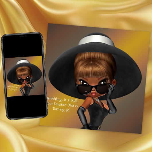 Invitation Fête d'anniversaire de diva préférée amusante