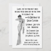 Invitation Fête d'anniversaire de diva rétro femme (Dos)