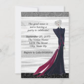 Invitation Fête d'anniversaire de diva vintage (Dos)