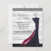 Invitation Fête d'anniversaire de diva vintage (Dos)
