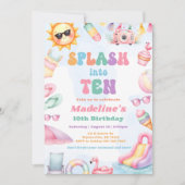 Invitation Fête d'anniversaire de dix ans Editable Summer Spl (Devant)