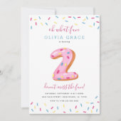 Invitation Fête d'anniversaire de Donut | Deux (Devant)