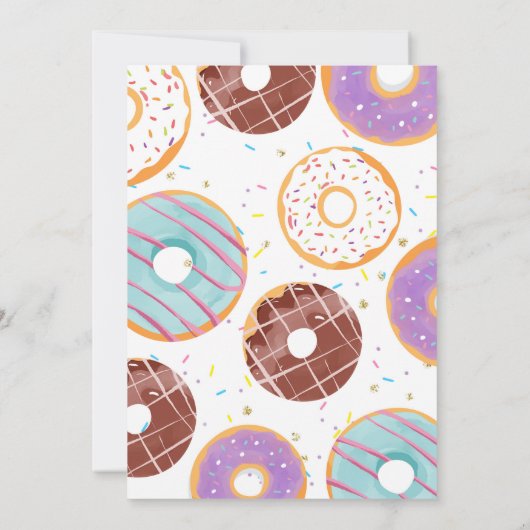 Invitation Fête d'anniversaire de Donut modifiable (Dos)