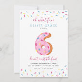 Invitation Fête d'anniversaire de Donut | Six (Devant)