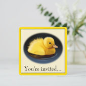 Invitation Fête d'anniversaire de Duck Chick (Debout devant)