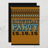 Invitation Fête d'anniversaire de Earls Pinstripes Vaudeville (Devant / Derrière)