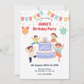 Invitation Fête d'anniversaire de enfant coloré (Devant)
