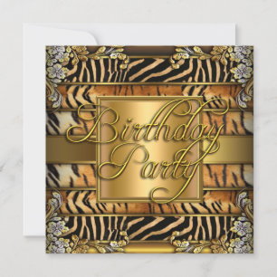 Invitation Fête d'anniversaire de femme avec impression anima