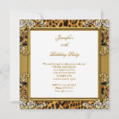 Invitation Fête d'anniversaire de femme avec impression d'ani (Dos)