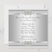 Invitation Fête d'anniversaire de femme Diamant Blanc Pur (Dos)