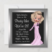 Invitation Fête d'anniversaire de femme Fun Diva (Dos)