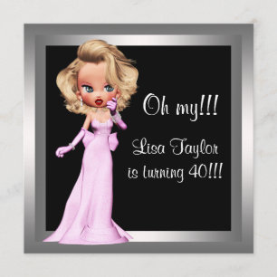 Invitation Fête d'anniversaire de femme Fun Diva