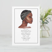 Invitation Fête d'anniversaire de femme noire (Debout devant)