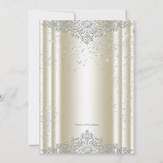 Invitation Fête d'anniversaire de femme perle ivoire (Dos)