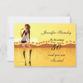 Invitation Fête d'anniversaire de femmes or (Devant)