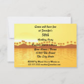 Invitation Fête d'anniversaire de femmes or (Dos)