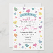 Invitation Fête d'anniversaire de février pour fille avec des (Devant)