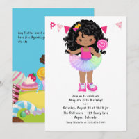 Fête d'anniversaire de fille afro-américaine Candy