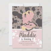 Invitation Fête d'anniversaire de fille cowboy paillettes imp (Devant)