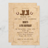 Invitation Fête d'anniversaire de fille de garçon (Devant / Derrière)