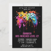 Invitation Fête d'anniversaire de fille de jeu vidéo (Devant)