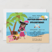 Invitation Fête d'anniversaire de fille de pirate (Devant)