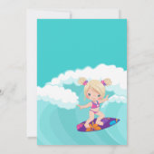 Invitation Fête d'anniversaire de fille de plage d'été (Dos)
