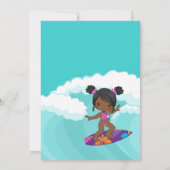 Invitation Fête d'anniversaire de fille de plage d'été (Dos)