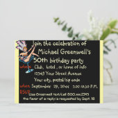 Invitation Fête d'anniversaire de fille de scène de casino de (Debout devant)