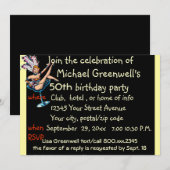 Invitation Fête d'anniversaire de fille de scène de casino de (Devant / Derrière)