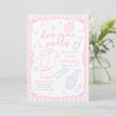 Invitation Fête d'anniversaire de fille de Spa-jama nuitée (Debout devant)