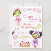 Invitation Fête d'anniversaire de fille de Spa mignonne (Devant)
