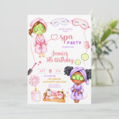 Invitation Fête d'anniversaire de fille de Spa mignonne (Debout devant)