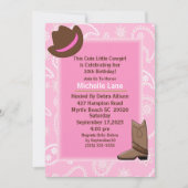 Invitation Fête d'anniversaire de fille de vache rose Bandana (Devant)