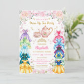 Invitation Fête d'anniversaire de fille en robe de princesse (Debout devant)